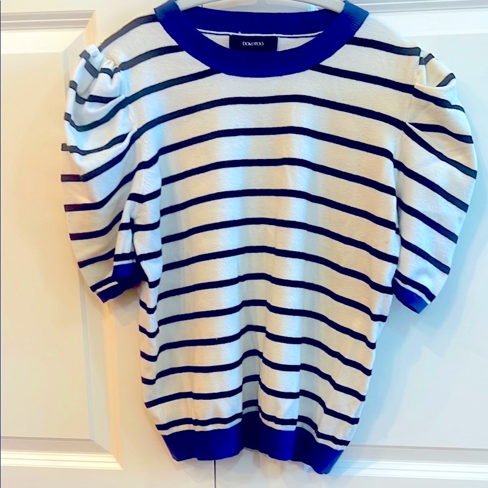 Striped Short Sleeve Tee - Blue and White